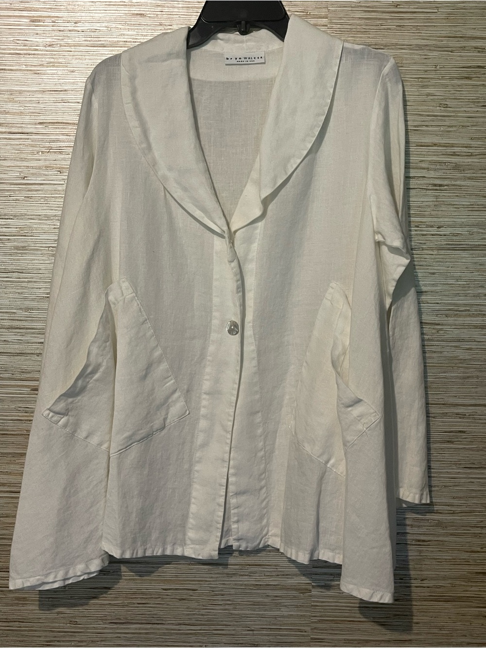 bryn Walker White Linen Button-Front Jacket